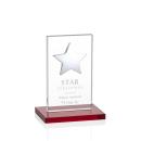 Dallas Star Red/Silver Rectangle Crystal Award