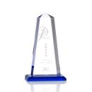 Pinnacle Blue Obelisk Crystal Award