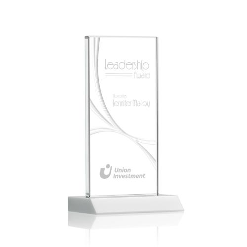 Corporate Awards - Keane Liquid™ White  Rectangle Crystal Award