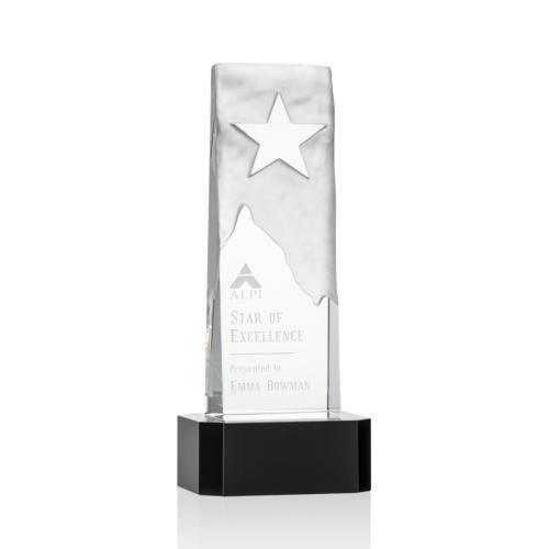 Corporate Awards - Stapleton Star Black on Base Rectangle Crystal Award
