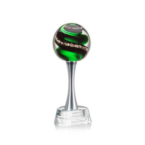 Corporate Awards - Glass Awards - Art Glass Awards - Zodiac Obelisk on Willshire Base Glass Award
