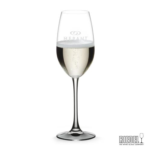 Corporate Recognition Gifts - Etched Barware - Wine Glasses - RIEDEL Oenologue Flute - Deep Etch