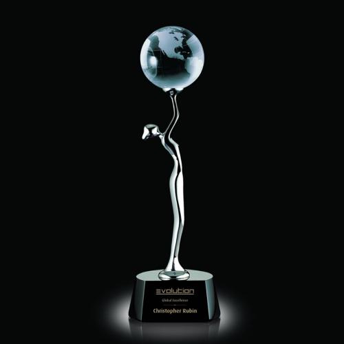 Corporate Awards - Crystal Awards - Aphrodite Globe People Metal Award
