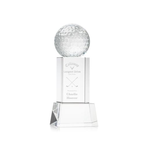 Corporate Awards - Golf Ball Clear on Belcroft Base Spheres Crystal Award