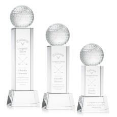 Employee Gifts - Golf Ball Clear on Belcroft Base Spheres Crystal Award