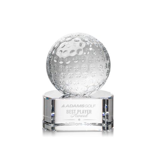 Corporate Awards - Golf Ball Spheres on Paragon Base Crystal Award