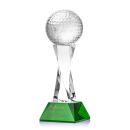 Golf Ball Green on Langport Base Spheres Crystal Award