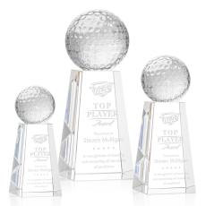 Employee Gifts - Golf Ball Spheres on Novita Base Crystal Award