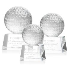 Employee Gifts - Golf Ball Spheres on Robson Base Crystal Award