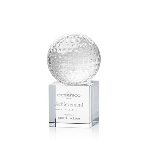 Corporate Awards - Golf Ball Spheres on Granby Base Crystal Award
