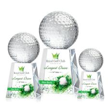 Employee Gifts - Golf Ball  Full Color Spheres on Celestina Crystal Award