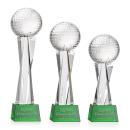 Golf Ball Green on Grafton Base Spheres Crystal Award