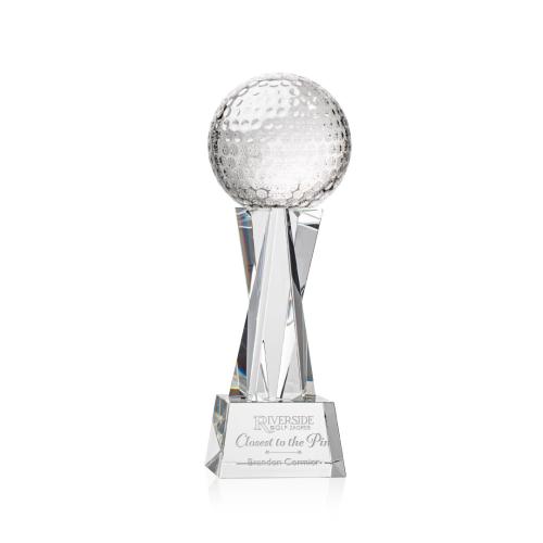Corporate Awards - Golf Ball Clear on Grafton Base Spheres Crystal Award