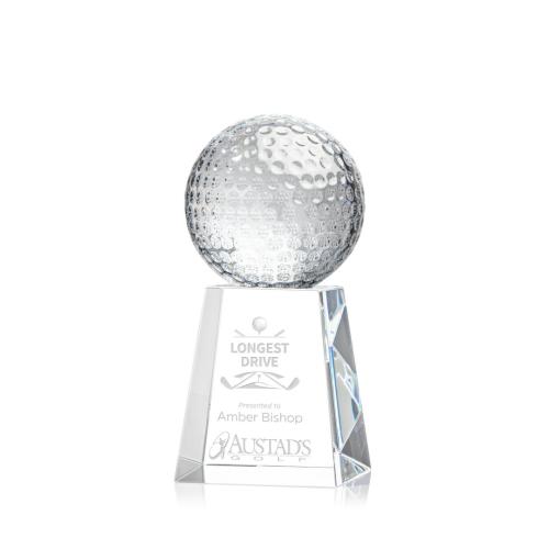 Corporate Awards - Golf Ball Spheres on Celestina Base Crystal Award