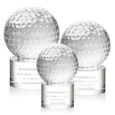 Employee Gifts - Golf Ball Spheres on Marvel Base Crystal Award