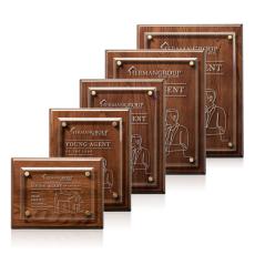 Employee Gifts - Caledon Plaque - Walnut/Gold