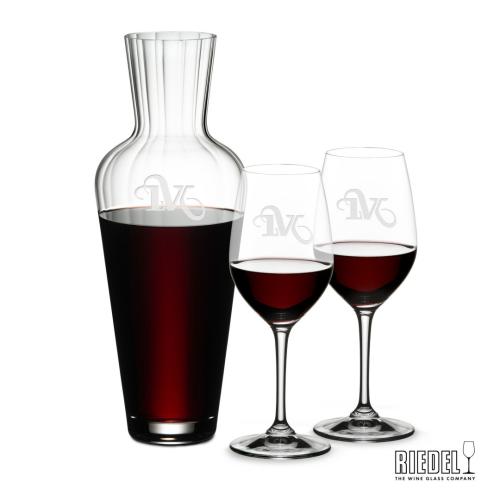 Corporate Recognition Gifts - Etched Barware - RIEDEL Mosel Decanter & Oenologue Wine Set