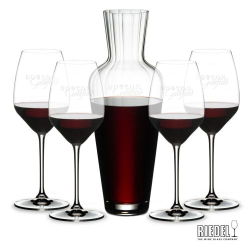 Corporate Recognition Gifts - Etched Barware - RIEDEL Mosel Decanter & Extreme Wine Set