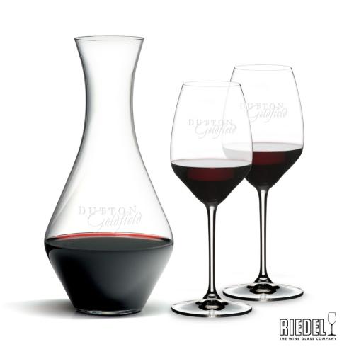 Corporate Recognition Gifts - Etched Barware - RIEDEL Merlot Decanter & Extreme Wine Set
