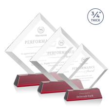 Employee Gifts - Belaire Red on Newhaven Diamond Crystal Award