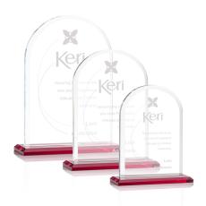Employee Gifts - Bridgeport Red Arch & Crescent Crystal Award