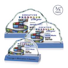 Highbridge Full Color Sky Blue Crystal Award - Corporate Awards