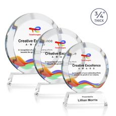 Employee Gifts - Gibralter on Newhaven Full Color Starfire Circle Crystal Award