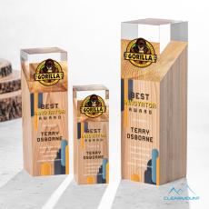 Employee Gifts - Falaise Full Color Obelisk Wood Award