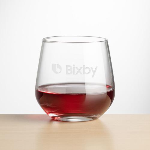Corporate Recognition Gifts - Etched Barware - Wine Glasses - Garland Stemless Wine - Deep Etch