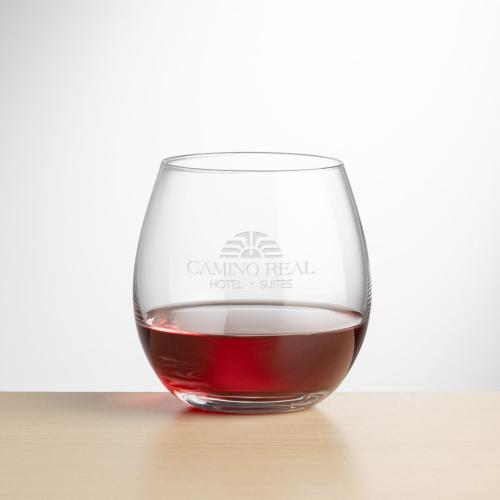 Corporate Recognition Gifts - Etched Barware - Wine Glasses - Redmond Stemless Wine - Deep Etch