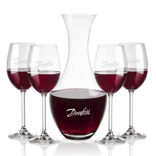 Corporate Recognition Gifts - Etched Barware - Oldham Carafe & Naples Wine