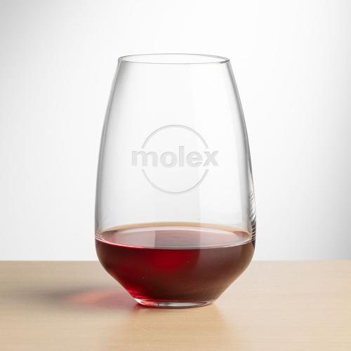 Corporate Recognition Gifts - Etched Barware - Wine Glasses - Oldham Stemless Wine - Deep Etch