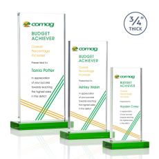 Employee Gifts - Arizona Full Color Green Rectangle Crystal Award