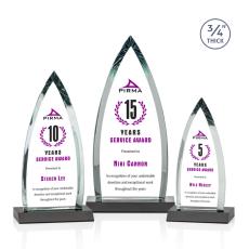 Shildon Full Color Black Arch & Crescent Crystal Award - Crystal Awards