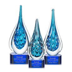 Employee Gifts - Worchester Blue on Paragon Base Glass Award