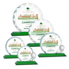 Employee Gifts - Nashdene Full Color Green Spheres Crystal Award