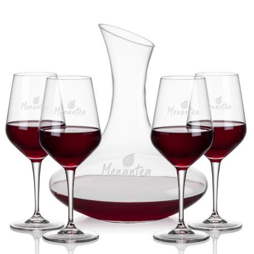 Corporate Recognition Gifts - Etched Barware - Hampton Carafe & Germain Wine