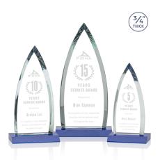 Employee Gifts - Shildon Blue Arch & Crescent Crystal Award