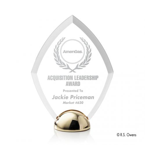 Corporate Awards - Full Color Awards - Diamond Hemisphere Laser Engraved Diamond Acrylic Award
