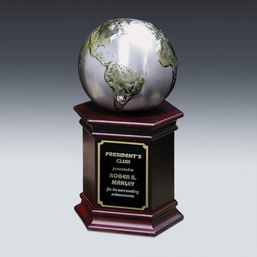 Corporate Awards - Cast Globe Spheres Metal Award