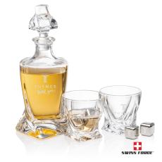 Employee Gifts - Seneca 3pc Decanter Set & S/S Ice Cubes