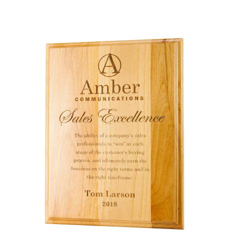 Corporate Awards - Recycled Eco-Friendly Awards - Alder Lasered Direct Plaque