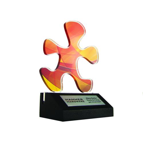 Corporate Awards - Acrylic Awards - Puzzle Plaque Individual Winner Trophy