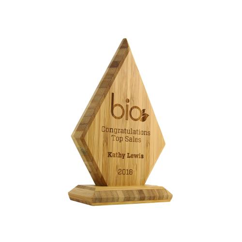 Corporate Awards - Recycled Eco-Friendly Awards - Eco Conscious Bamboo Diamond