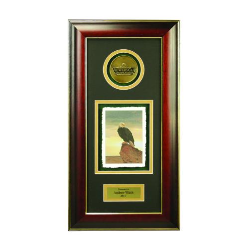 Corporate Awards - Recycled Eco-Friendly Awards - Framed Medallion Print Plaque