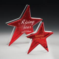 Employee Gifts - Ruby Art Star Glass Award