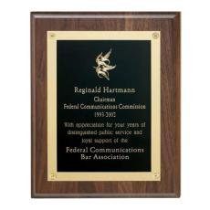 Employee Gifts - Walnut Plaque w/Gold Edge Plate