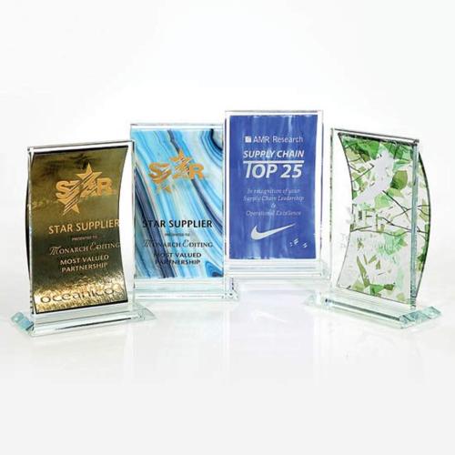 Corporate Awards - Glass Awards - Art Glass Awards - Starfire Fusion Rectangle Glass Award