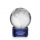 Globe Blue on Paragon Spheres Crystal Award