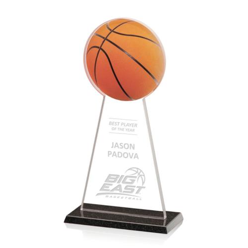 Corporate Awards - Glass Awards - Basketball Tower Obelisk Crystal Award